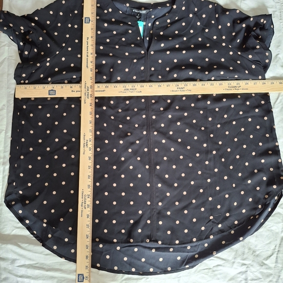 NWT Womens 41 Hawthorn 3X Polk A Dot Blouse Ruffles Top Stitch Fix Short Sleeve - Picture 10 of 14